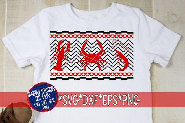 Faux Smocked Crawfish Crab Shrimp Set SVG DXF EPS PNG SVG Greedy Stitches 