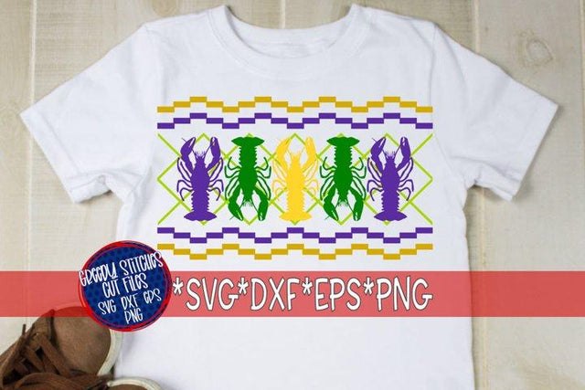 Faux Smocked Crawfish SVG DXF EPS PNG-Mardi Gras SVG SVG Greedy Stitches 