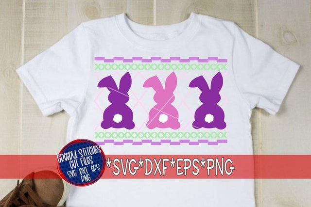 Faux Smocked Easter Bunny SVG DXF EPS PNG SVG Greedy Stitches 