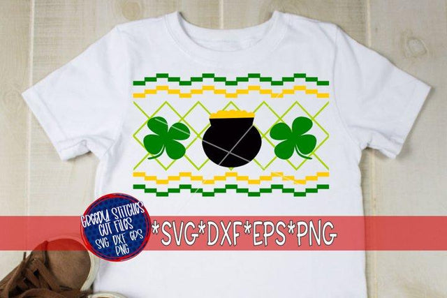 Faux Smocked Pot O Gold SVG DXF EPS SVG Greedy Stitches 