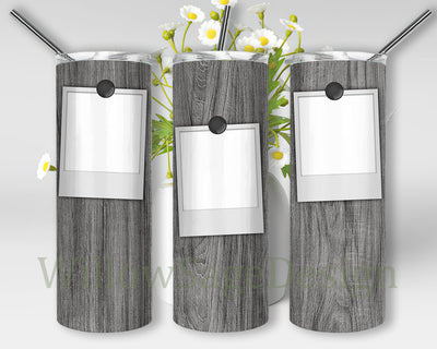 Faux Wood Photo Frame 20oz Skinny Tumbler, Memory Photo Frame Tumbler Png, Sublimation Design, Digital Download Sublimation WillowSageDesign 