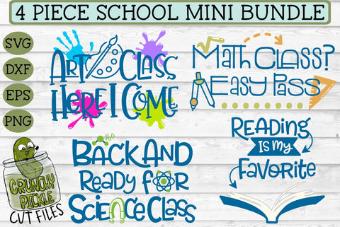 Favorite Classes School Cut File 4-Set SVG Mini Bundle SVG Crunchy Pickle 