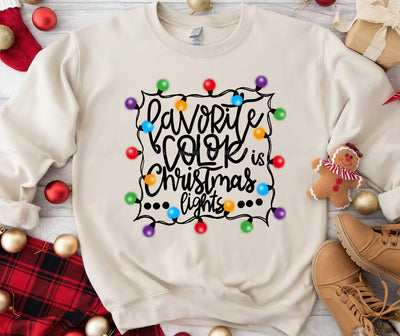 Favorite Color is Christmas Lights Sublimation PNG Design, Christmas Png Sublimation ToriDesigns 
