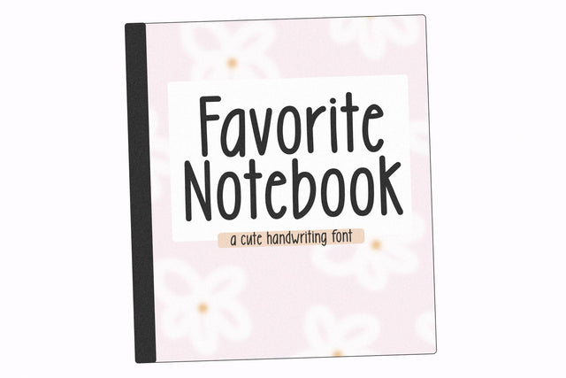 Favorite Notebook - Cute Handwriting Font Font KA Designs 