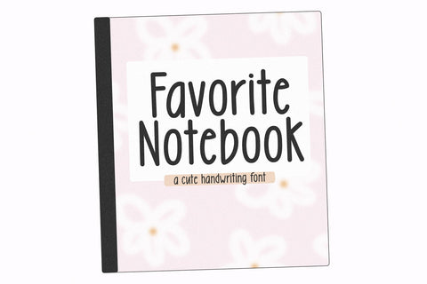 Favorite Notebook - Cute Handwriting Font Font KA Designs 