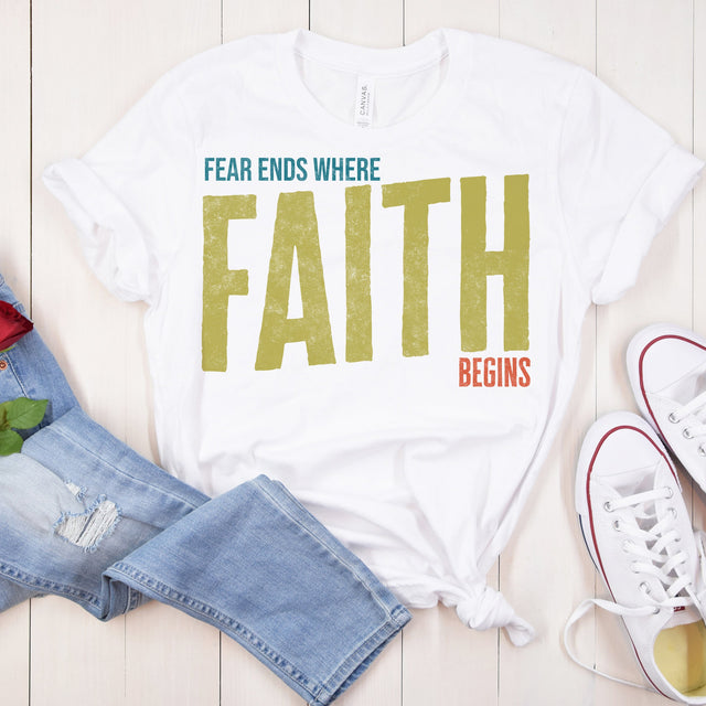 Fear Ends Where Faith Begins Sublimation Digital Design Sublimation Coffee and Chaos 
