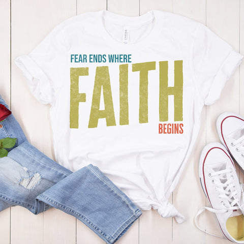 Fear Ends Where Faith Begins Sublimation Digital Design Sublimation Coffee and Chaos 