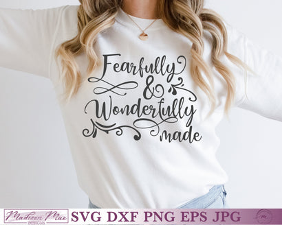 Fearfully and Wonderfully Made, Christian Bible Quote SVG SVG Madison Mae Designs 