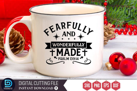 Fearfully and wonderfully made psalm 139:14 SVG, Fearfully and wonderfully made psalm 139:14 SVG DESIGNISTIC 