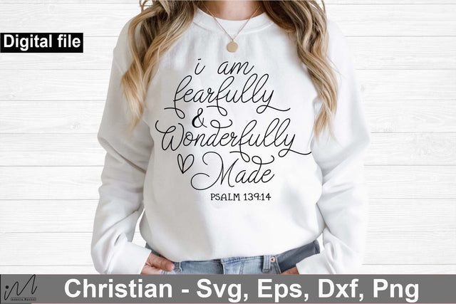 Fearfully and wonderfully made svg, Christian t shirt SVG Isabella Machell 