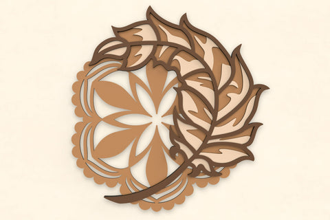 Feather and Mandala layered 3D SVG cut files SVG Angel on Empire 