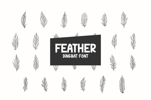 Feather - Dingbat Font Font Masyafi Studio 
