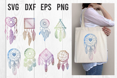 Feather Dreams Dreamcatcher Clipart Set, svg, sublimation SVG dadan_pm 