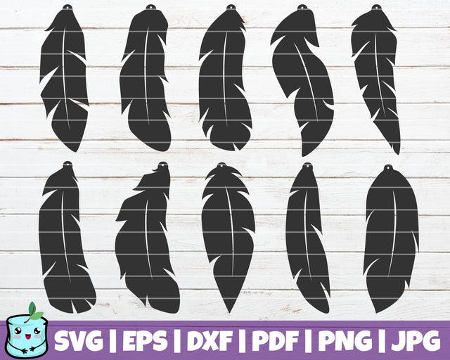 Feather Earrings SVG MintyMarshmallows 