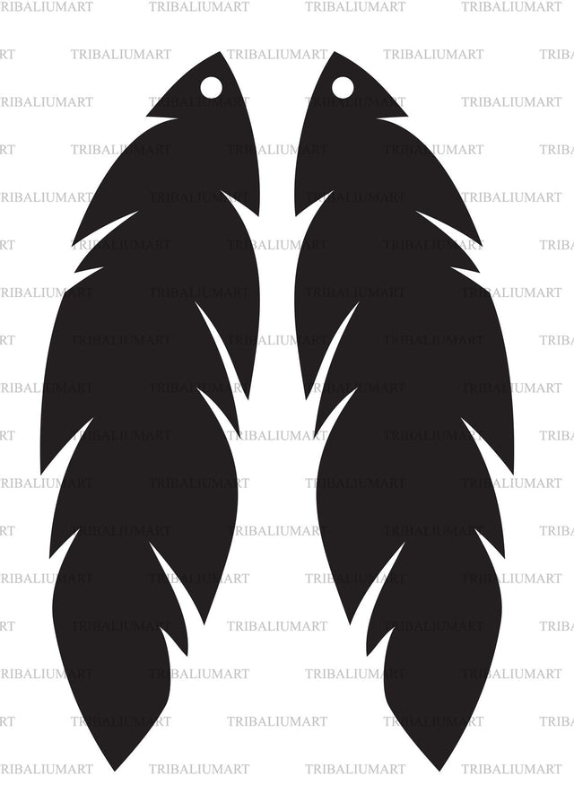 Feather Earrings SVG TribaliumArtSF 