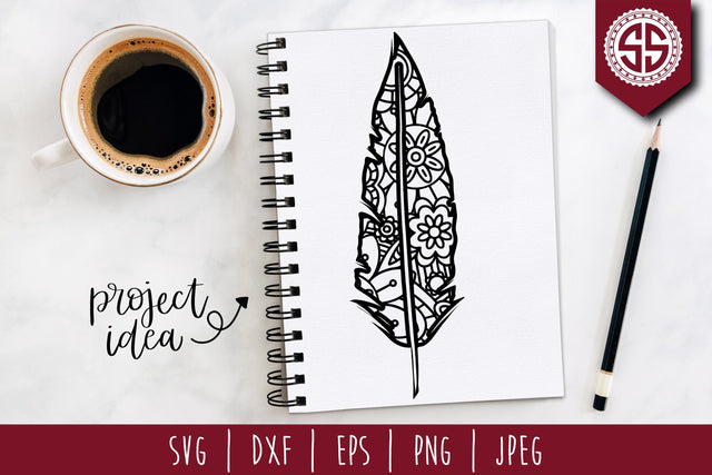 Feather Mandala Zentangle SVG SavoringSurprises 