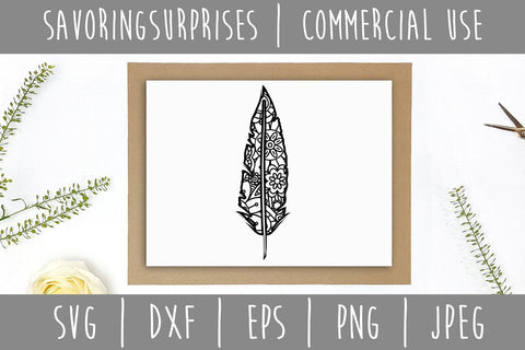 Feather Mandala Zentangle SVG SavoringSurprises 