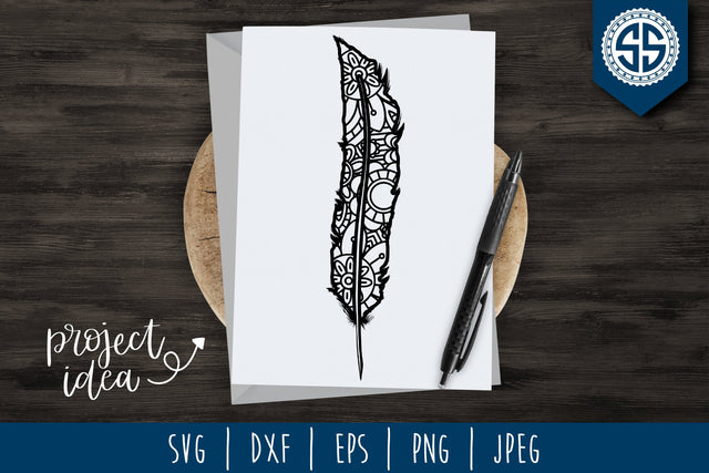 Feather Mandala Zentangle SVG SavoringSurprises 