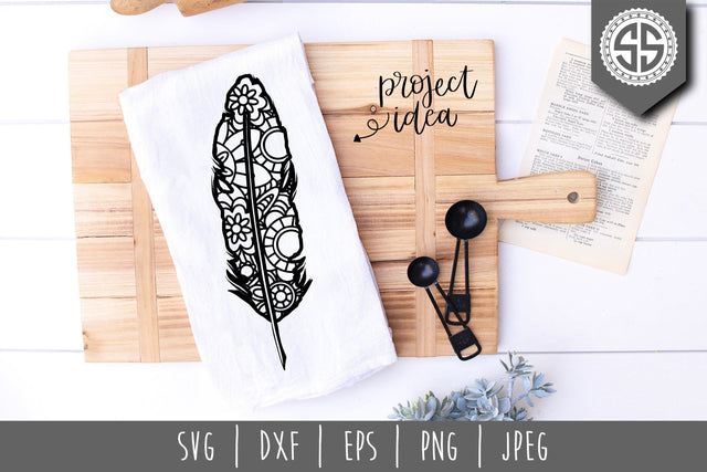 Feather Mandala Zentangle SVG SavoringSurprises 