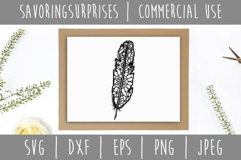 Feather Mandala Zentangle SVG SavoringSurprises 
