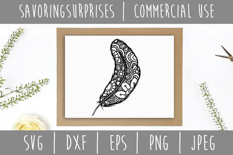Feather Mandala Zentangle SVG SavoringSurprises 