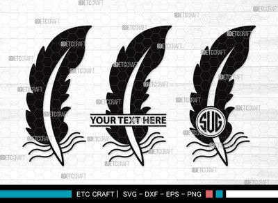 Feather monogram SVG | Boho Feathers Svg | Feathers Svg | Tribal Boho Svg | Feather Clipart SVG ETC Craft 