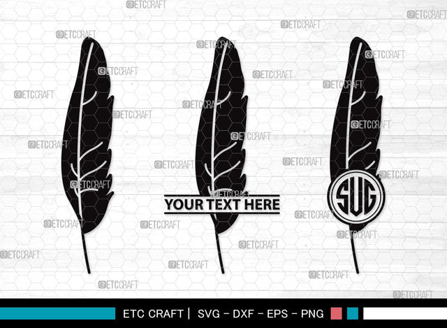 Feather monogram SVG | Boho Feathers Svg | Feathers Svg | Tribal Boho Svg | Feather Clipart SVG ETC Craft 