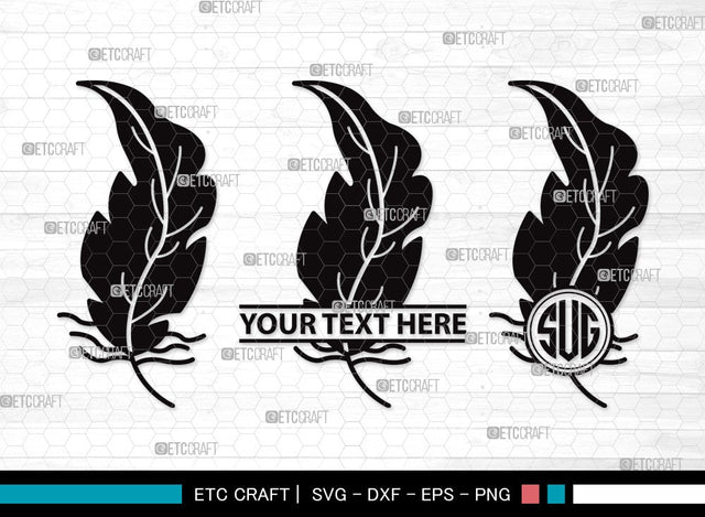 Feather monogram SVG | Boho Feathers Svg | Feathers Svg | Tribal Boho Svg | Feather Clipart SVG ETC Craft 