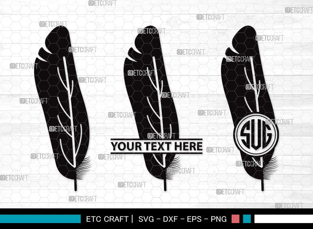 Feather monogram SVG | Boho Feathers Svg | Feathers Svg | Tribal Boho Svg | Feather Clipart SVG ETC Craft 