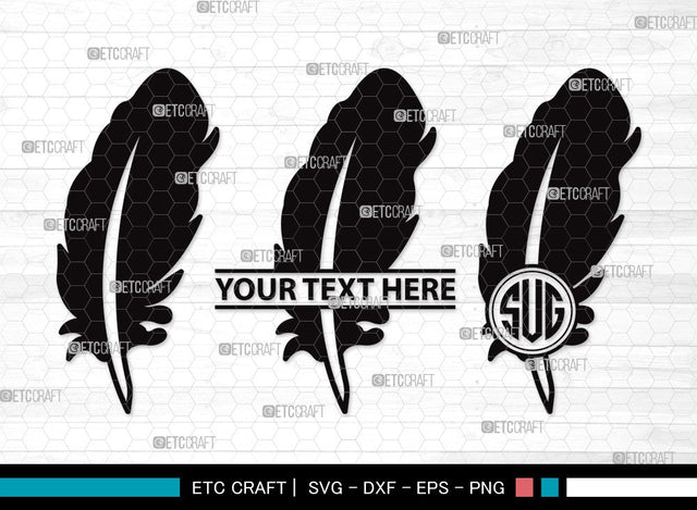Feather monogram SVG | Boho Feathers Svg | Feathers Svg | Tribal Boho Svg | Feather Clipart SVG ETC Craft 