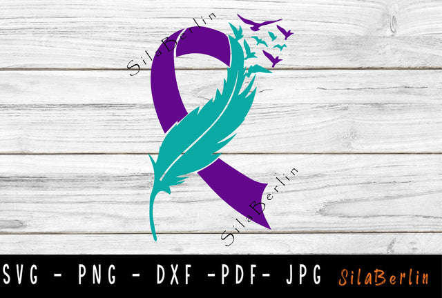 Feather Suicide Prevention Awareness SVG, Suicide Awareness Ribbon svg, Semicolon svg, You Matter svg, Mental Health Hope Ribbon SVG SilaBerlin 