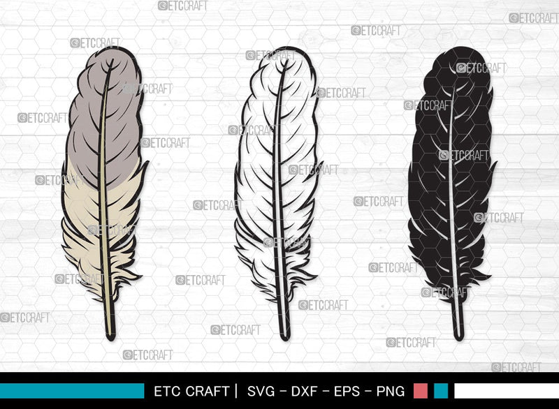 Feather SVG | Boho Feathers Svg | Feathers Svg | Tribal Boho Svg | Feather Clipart SVG ETC Craft 