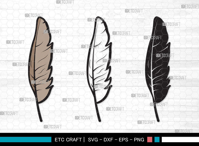 Feather SVG | Boho Feathers Svg | Feathers Svg | Tribal Boho Svg | Feather Clipart SVG ETC Craft 