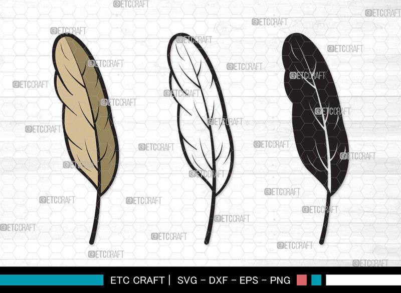Feather SVG | Boho Feathers Svg | Feathers Svg | Tribal Boho Svg | Feather Clipart SVG ETC Craft 