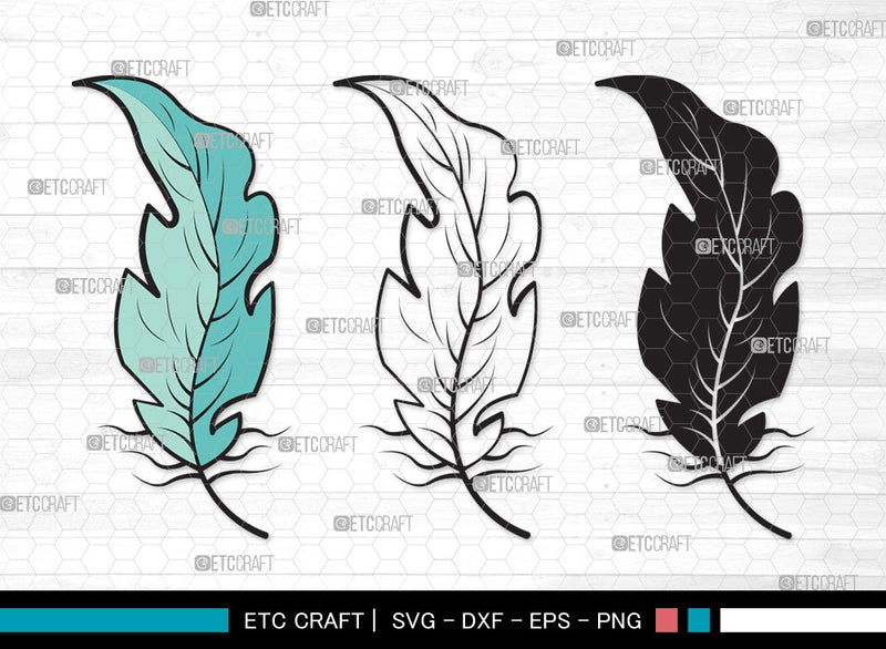 Feather SVG | Boho Feathers Svg | Feathers Svg | Tribal Boho Svg | Feather Clipart SVG ETC Craft 