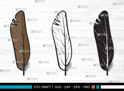 Feather SVG | Boho Feathers Svg | Feathers Svg | Tribal Boho Svg | Feather Clipart SVG ETC Craft 
