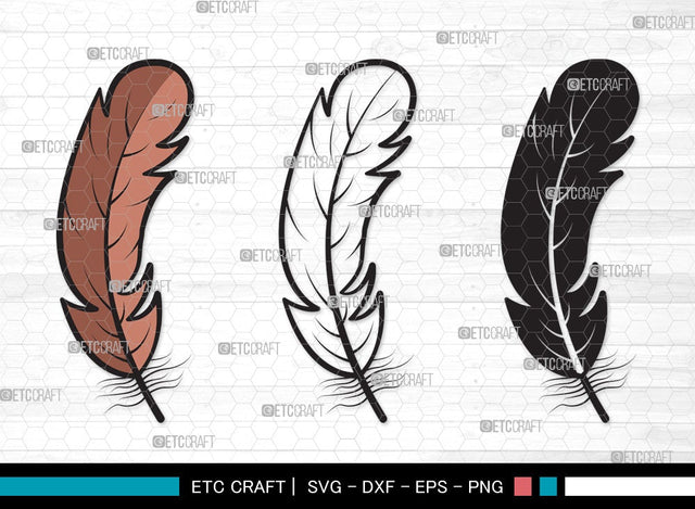 Feather SVG | Boho Feathers Svg | Feathers Svg | Tribal Boho Svg | Feather Clipart SVG ETC Craft 