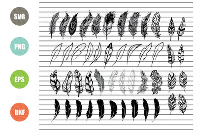 Feather SVG Bundle, Birds Feather svg, Feather Dxf, silhouette for cricut cut file, Feather Digital File, Dreamcatcher svg, Feather Vector SVG Artstoredigital 