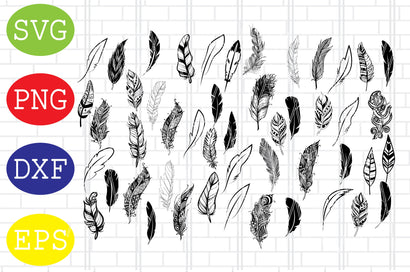 Feather SVG, Feather Clipart, Feather silhouette, Peacock svg, Boho Feathers svg, Feather vector, Birds feather svg, Feather earrings svg SVG DigitalSvgFiles 