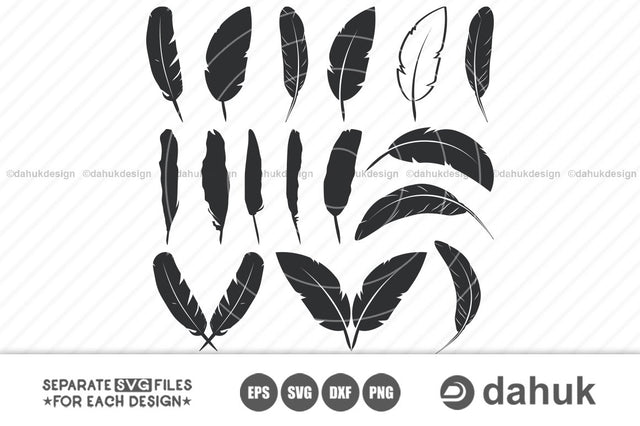 Feather Svg, Feather vector bundle, Feather Svg For Silhouette, Studio Files for Cricut, Svg, Eps, Dxf, Png, Cricut, Cut File SVG dahukdesign 