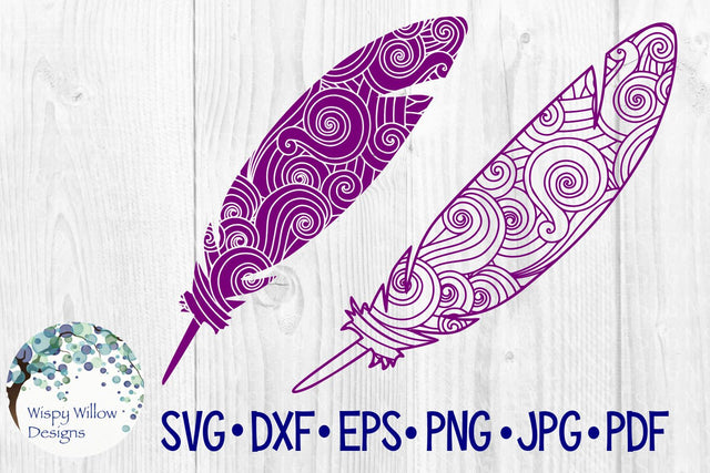 Feather Swirl Set SVG Wispy Willow Designs 