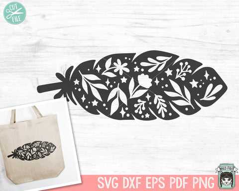 Feathers SVG Cut File, Boho SVG, Tribal SVG, Indian svg, Native American svg, Feather png, Feather Earrings svg, Boho png, Bohemian svg SVG Wild Pilot 