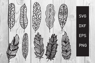 Feathers svg cut file, feather mandala SVG dadan_pm 