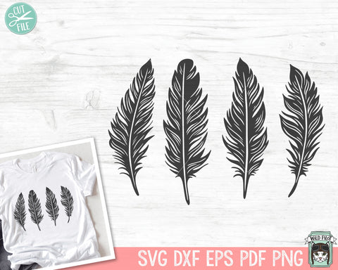 Feathers SVG file, Feather Border, Boho Feather Cut File, Feather Border svg, Bohemian svg, Tribal Feathers svg, Wild Free svg, southwest svg SVG Wild Pilot 