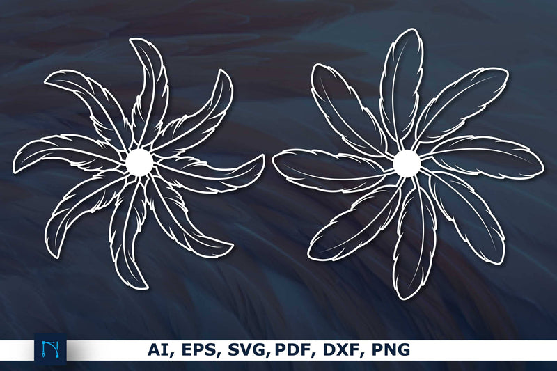 feathers Wreath Laser-cut svg bundle SVG MD JOYNAL ABDIN 