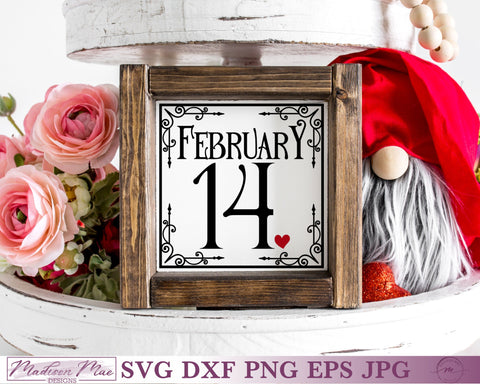 February 14 sign, Valentine's Day SVG SVG Madison Mae Designs 