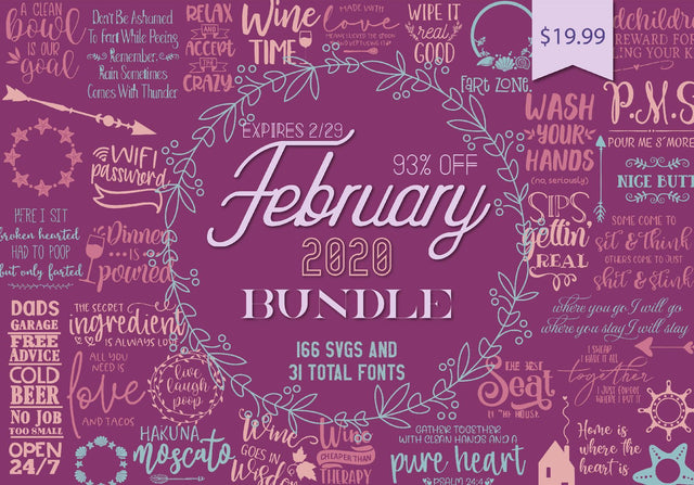 February 2020 Bundle Bundle So Fontsy Design Shop 