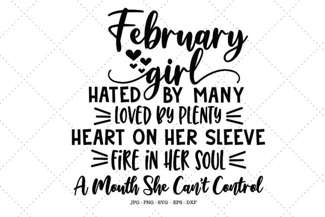 February Birthday, Pisces, Birthday Gift, Birthday Gift Ideas, February Svg, Gift for Her, February Gift, February Girl SVG SVG Digital Designer 