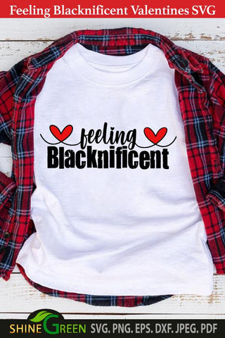 Feeling Blacknificent SVG Grunge with Hearts SVG Shine Green Art 