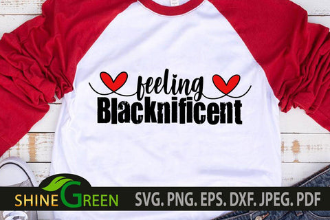Feeling Blacknificent SVG Grunge with Hearts SVG Shine Green Art 